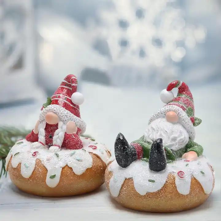2 PCS Party Gnomes Decorations Baking Store Donut Gnomes Decor Tabletopper Gnomes Decorations for Anniversary Party