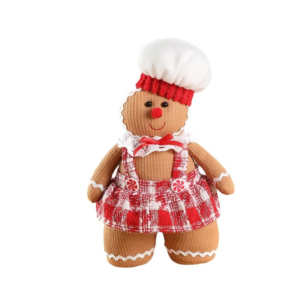 2024 Christmas Gingerbread Man Couple  Doll Tabletop Decoration Pieces Perfect for Family Holiday Scenes Layout Props and Gifts