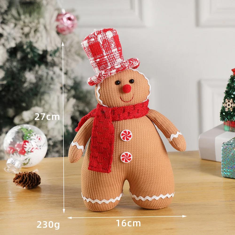 2024 Christmas Gingerbread Man Couple  Doll Tabletop Decoration Pieces Perfect for Family Holiday Scenes Layout Props and Gifts