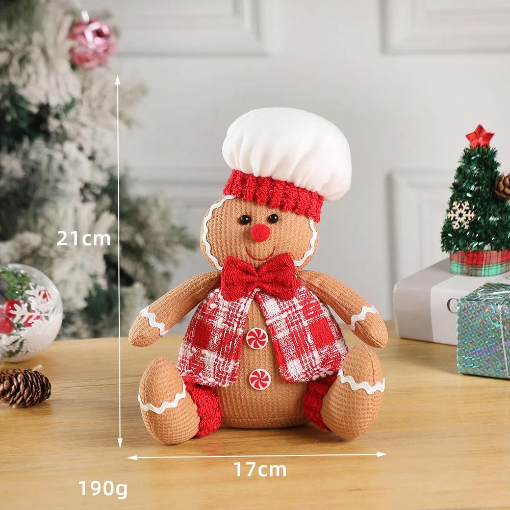 2024 Christmas Gingerbread Man Couple  Doll Tabletop Decoration Pieces Perfect for Family Holiday Scenes Layout Props and Gifts