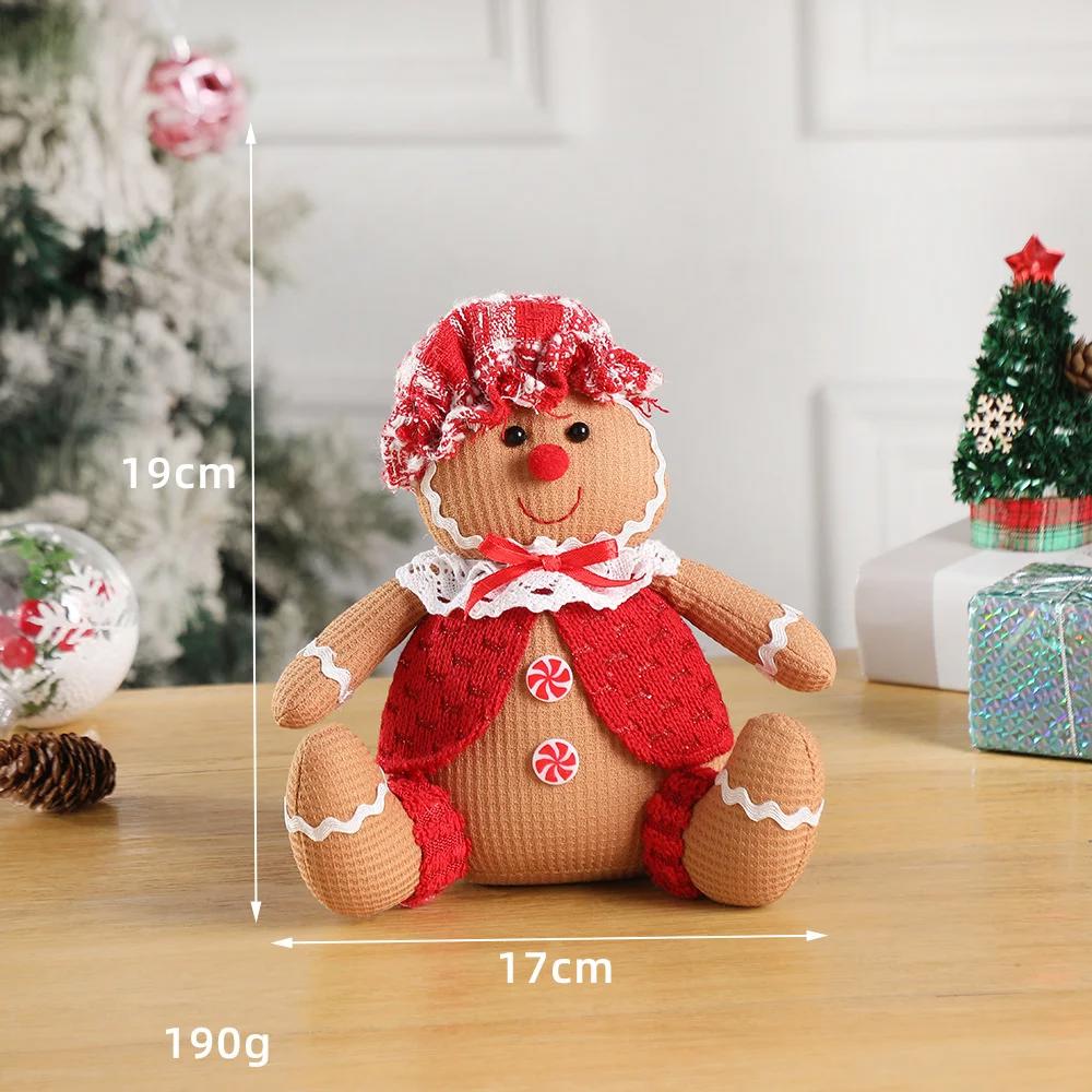 2024 Christmas Gingerbread Man Couple  Doll Tabletop Decoration Pieces Perfect for Family Holiday Scenes Layout Props and Gifts