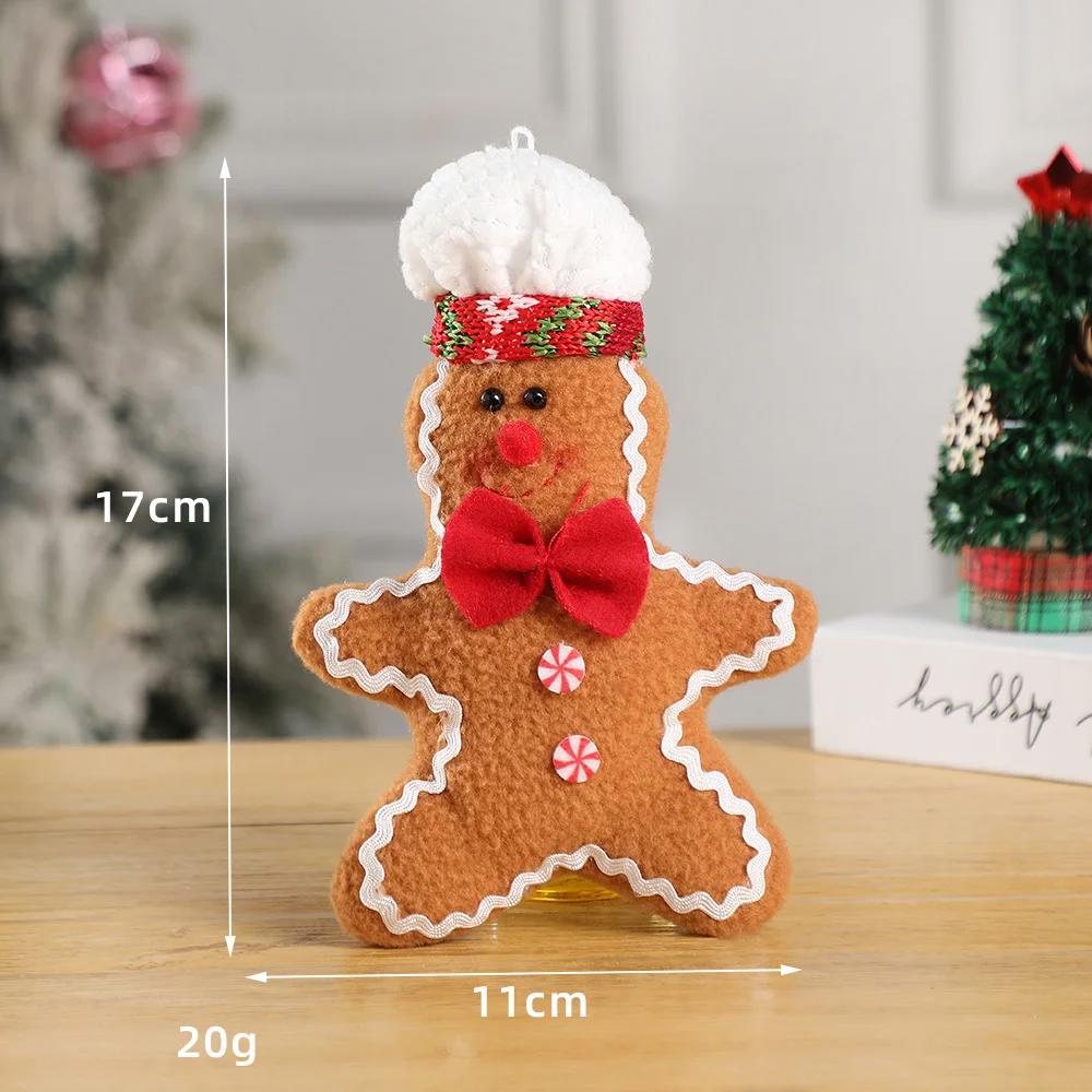 2024 Christmas Gingerbread Man Couple  Doll Tabletop Decoration Pieces Perfect for Family Holiday Scenes Layout Props and Gifts