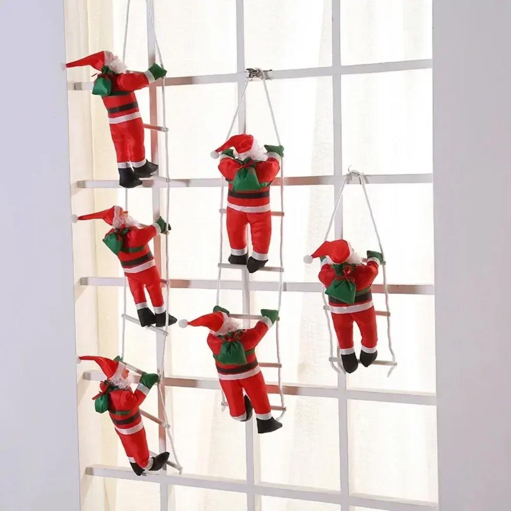 2024 Santa Claus Doll Climbing Ladder Doll, Christmas Tree Hanging Decoration, Indoor and Outdoor Hanging Pendan, New Year Gifts