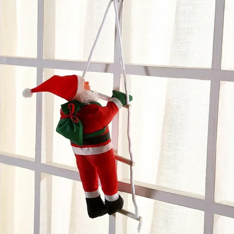 2024 Santa Claus Doll Climbing Ladder Doll, Christmas Tree Hanging Decoration, Indoor and Outdoor Hanging Pendan, New Year Gifts