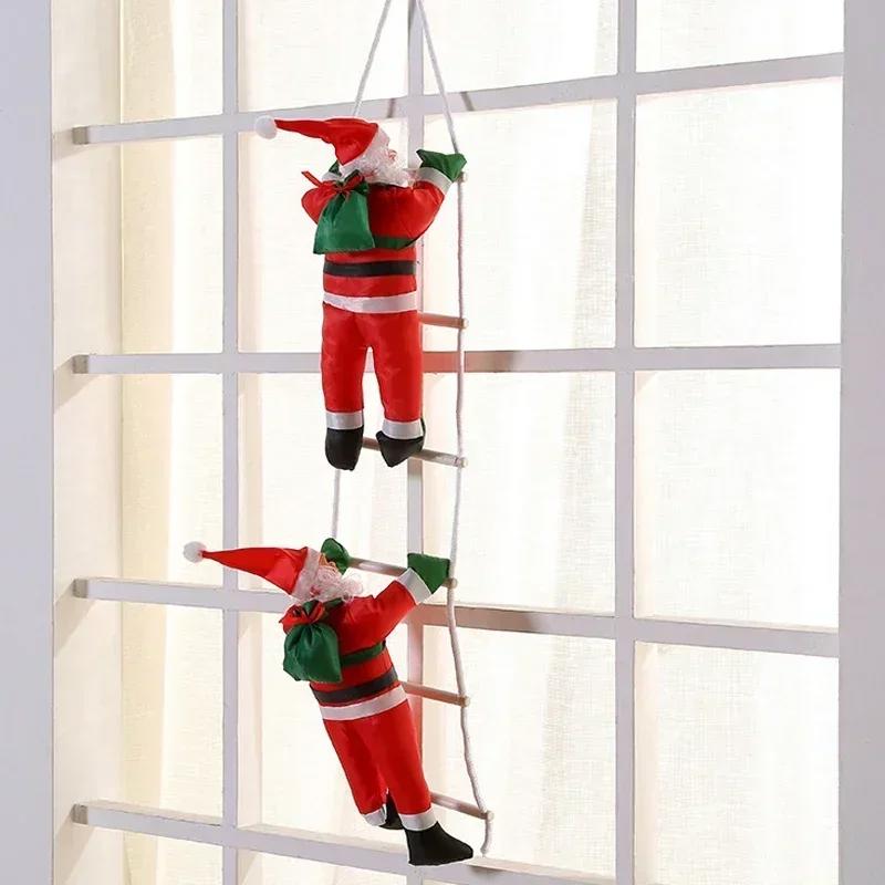 2024 Santa Claus Doll Climbing Ladder Doll, Christmas Tree Hanging Decoration, Indoor and Outdoor Hanging Pendan, New Year Gifts