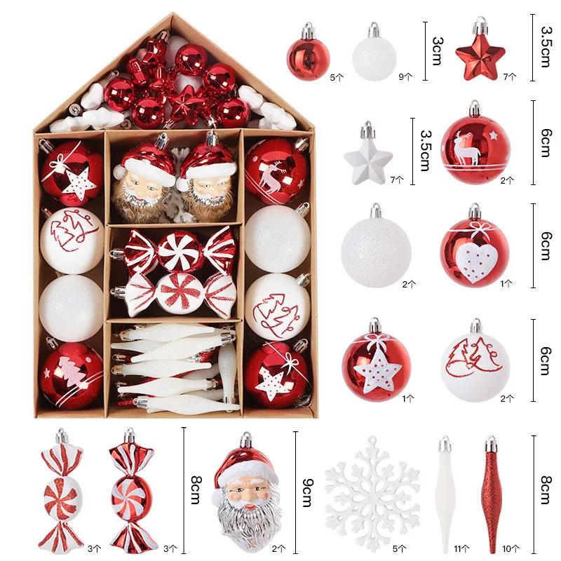 70 Pcs Christmas Ornaments Christmas Ball Set Xmas Tree Hanging Pendants Navidad Noel Decoration Home New Year Gifts 2023