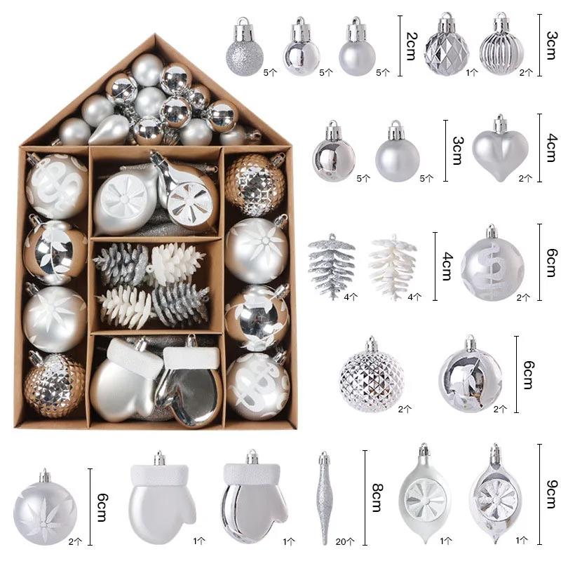 70 Pcs Christmas Ornaments Christmas Ball Set Xmas Tree Hanging Pendants Navidad Noel Decoration Home New Year Gifts 2023
