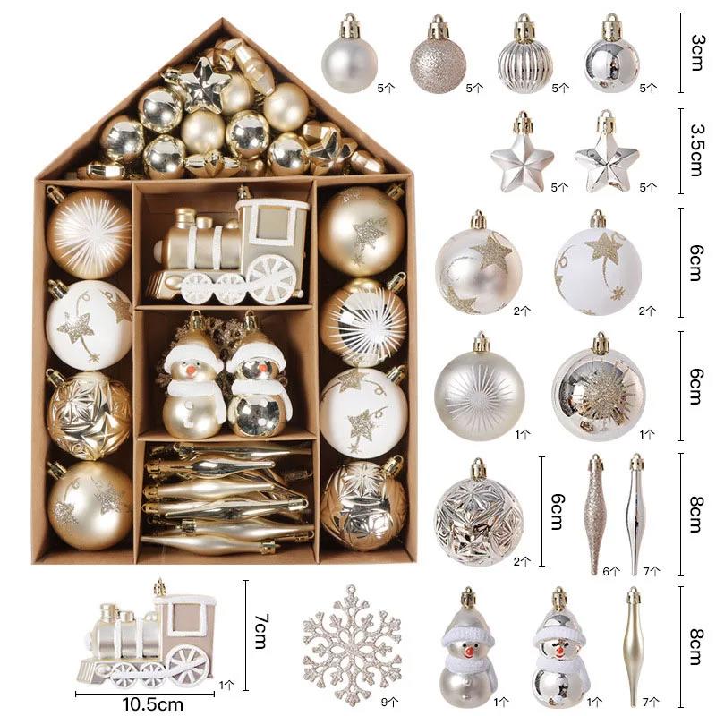 70 Pcs Christmas Ornaments Christmas Ball Set Xmas Tree Hanging Pendants Navidad Noel Decoration Home New Year Gifts 2023