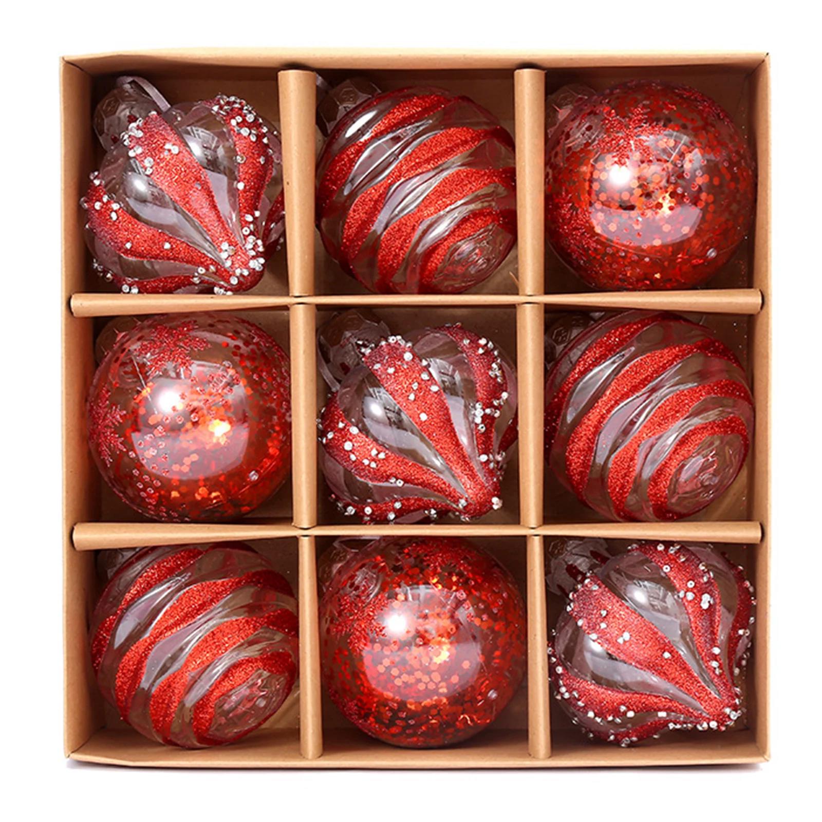 9PCS 8cm Christmas Ball Ornaments Tree Decorations For Holiday Wedding Party For Decoration Hanging Decor