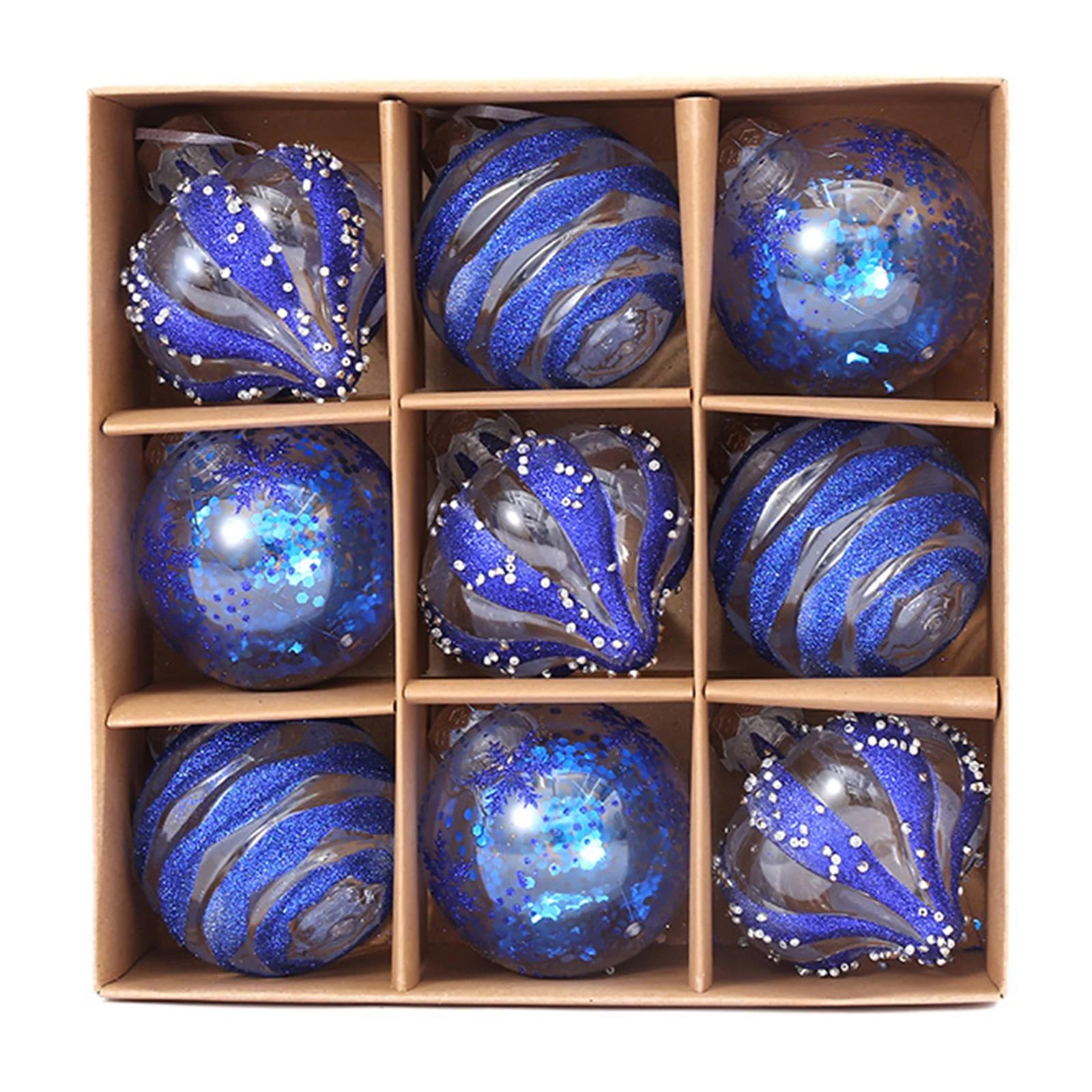 9PCS 8cm Christmas Ball Ornaments Tree Decorations For Holiday Wedding Party For Decoration Hanging Decor