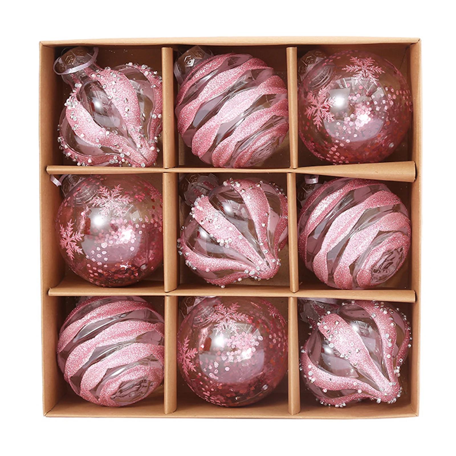 9PCS 8cm Christmas Ball Ornaments Tree Decorations For Holiday Wedding Party For Decoration Hanging Decor