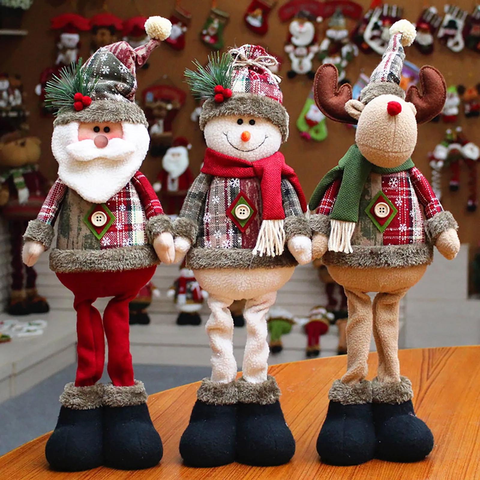 Casa decoração decoracion casa Home decoration Christmas Santa Snowman-Reindeer Christmas Decoration Leg Table Mantel Decoration