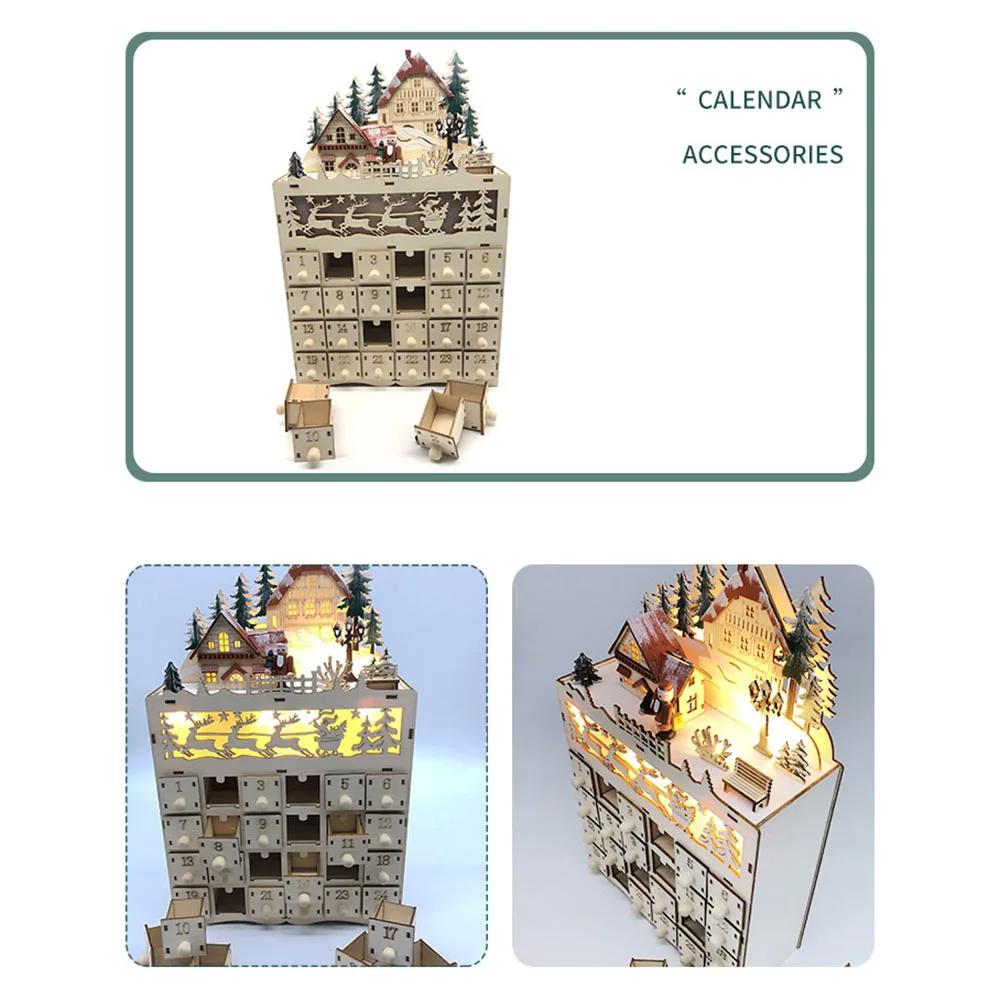 Christmas Advent Calendar LED Light Empty Filling Candy Drawer Magic Gift for Shopping Mall Sale Event Background Decoration