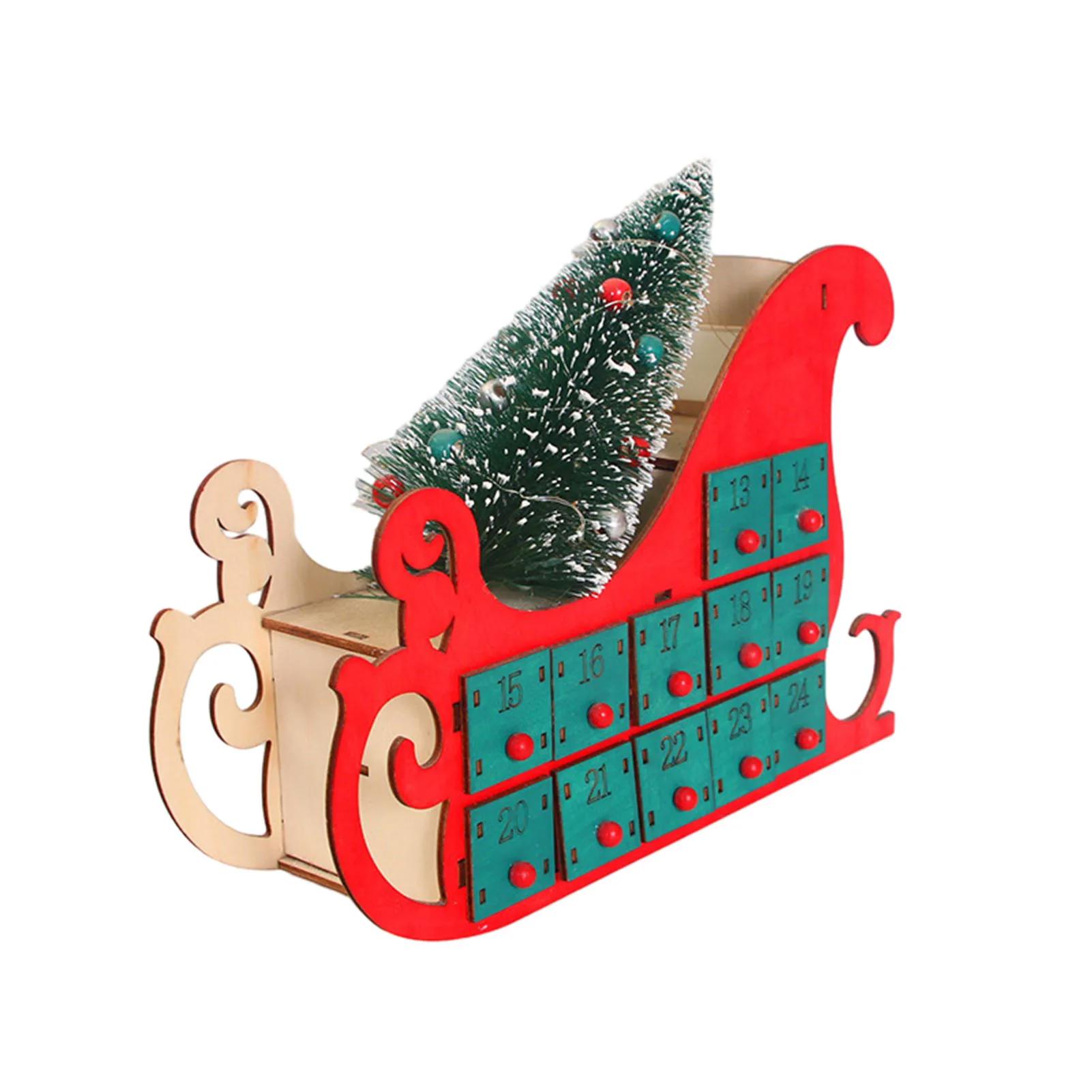 Christmas Advent Calendar LED Light Empty Filling Candy Drawer Magic Gift for Shopping Mall Sale Event Background Decoration