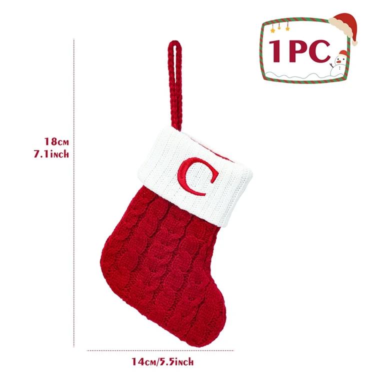 Christmas Alphabet Knitting Socks Christmas Tree Ornaments Christmas Decorations For Home 2023 Navidad Noel 2024 Xmas Gift