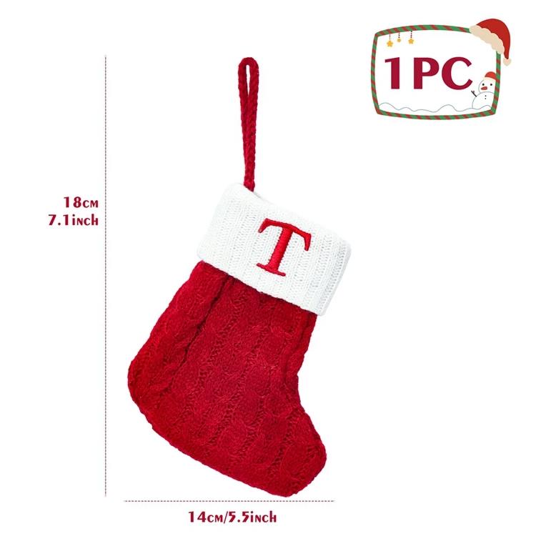 Christmas Alphabet Knitting Socks Christmas Tree Ornaments Christmas Decorations For Home 2023 Navidad Noel 2024 Xmas Gift