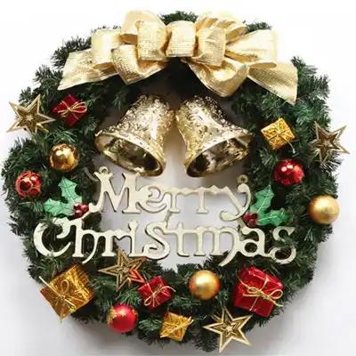 Christmas decoration 30 cm Christmas wreath simulation wreath door hanging window props background Christmas tree accessories