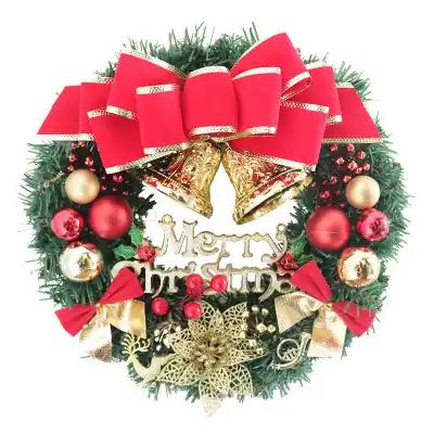 Christmas decoration 30 cm Christmas wreath simulation wreath door hanging window props background Christmas tree accessories