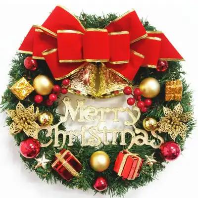 Christmas decoration 30 cm Christmas wreath simulation wreath door hanging window props background Christmas tree accessories