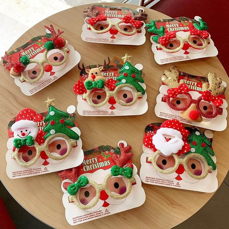 Christmas Glasses Frame Santa Claus Xmas Tree Elk Merry Christmas Glasses Photo Prop Christmas Decorations New Year Navidad Gift