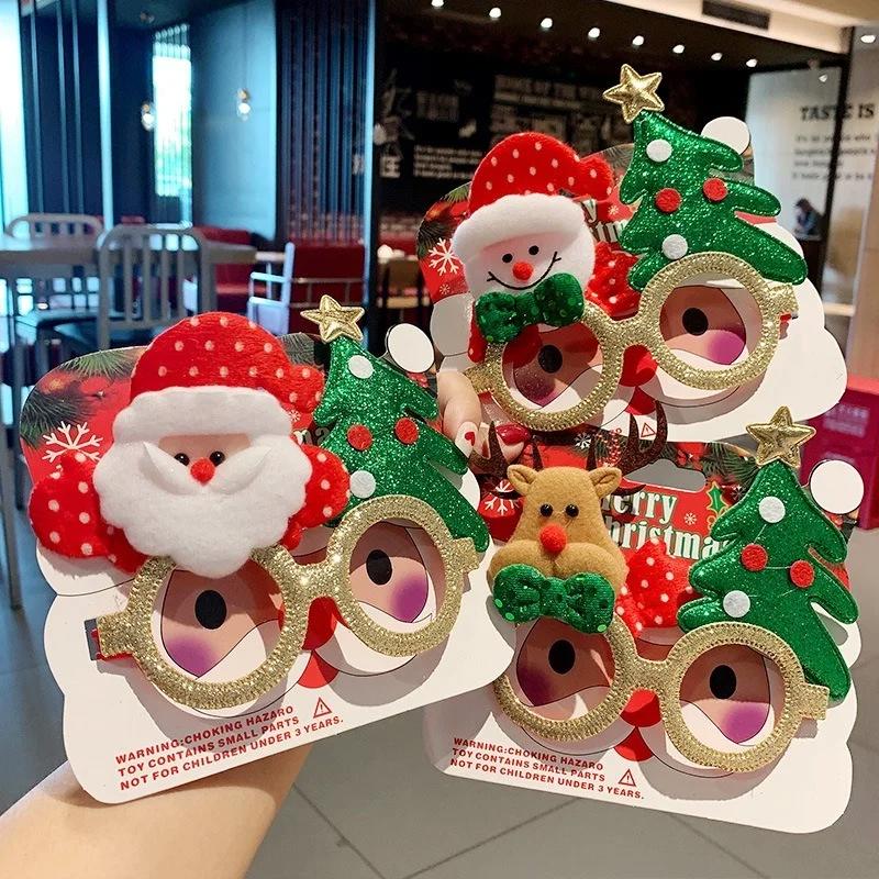 Christmas Glasses Frame Santa Claus Xmas Tree Elk Merry Christmas Glasses Photo Prop Christmas Decorations New Year Navidad Gift