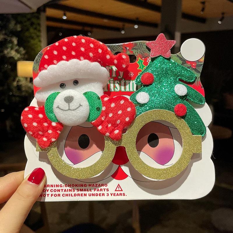 Christmas Glasses Frame Santa Claus Xmas Tree Elk Merry Christmas Glasses Photo Prop Christmas Decorations New Year Navidad Gift