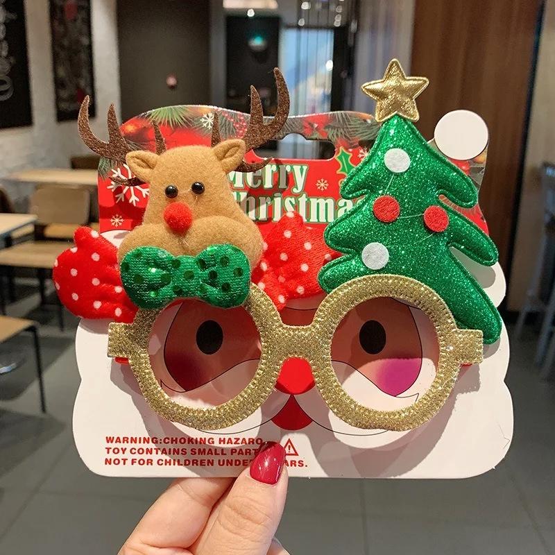 Christmas Glasses Frame Santa Claus Xmas Tree Elk Merry Christmas Glasses Photo Prop Christmas Decorations New Year Navidad Gift