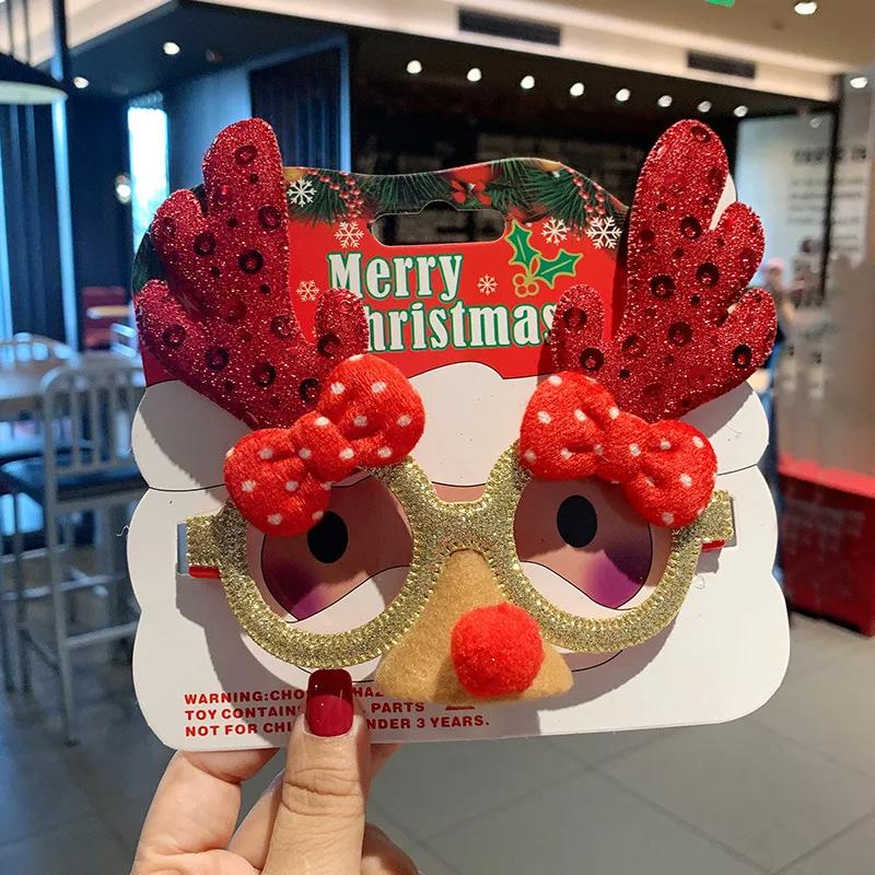 Christmas Glasses Frame Santa Claus Xmas Tree Elk Merry Christmas Glasses Photo Prop Christmas Decorations New Year Navidad Gift