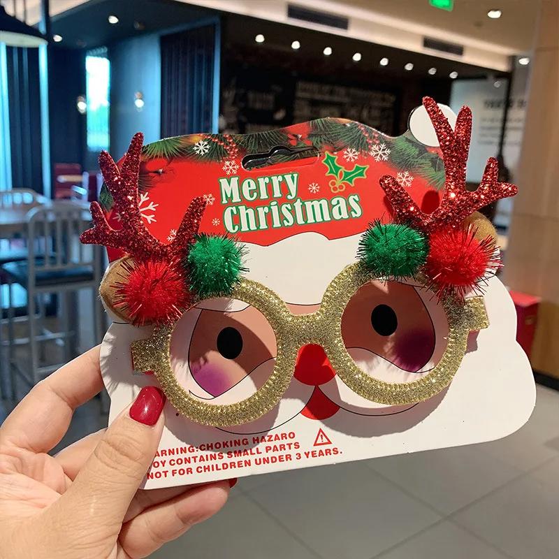 Christmas Glasses Frame Santa Claus Xmas Tree Elk Merry Christmas Glasses Photo Prop Christmas Decorations New Year Navidad Gift