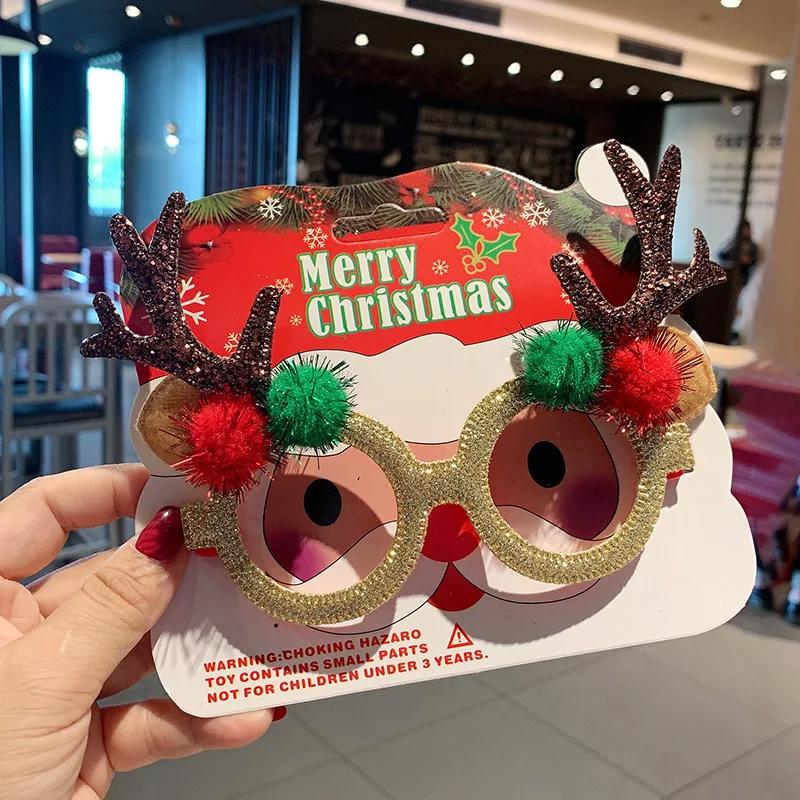 Christmas Glasses Frame Santa Claus Xmas Tree Elk Merry Christmas Glasses Photo Prop Christmas Decorations New Year Navidad Gift
