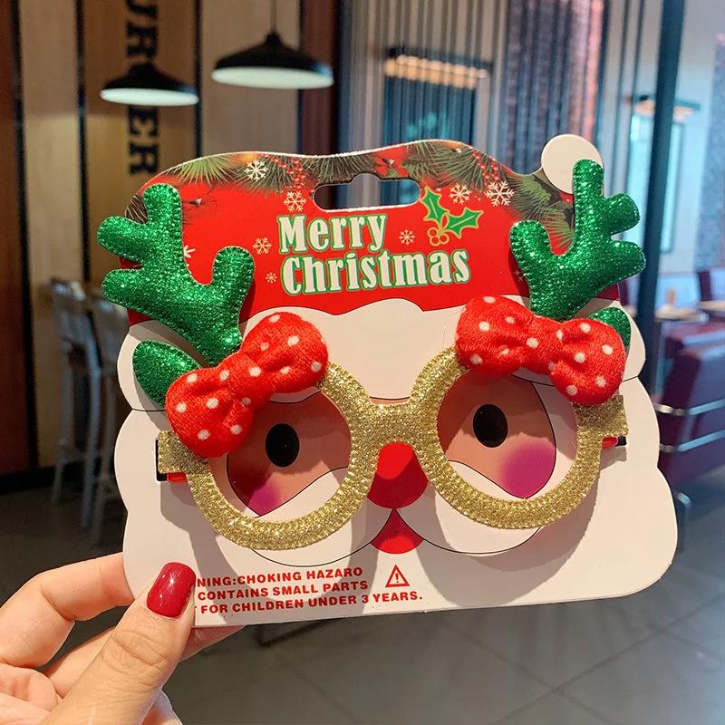 Christmas Glasses Frame Santa Claus Xmas Tree Elk Merry Christmas Glasses Photo Prop Christmas Decorations New Year Navidad Gift