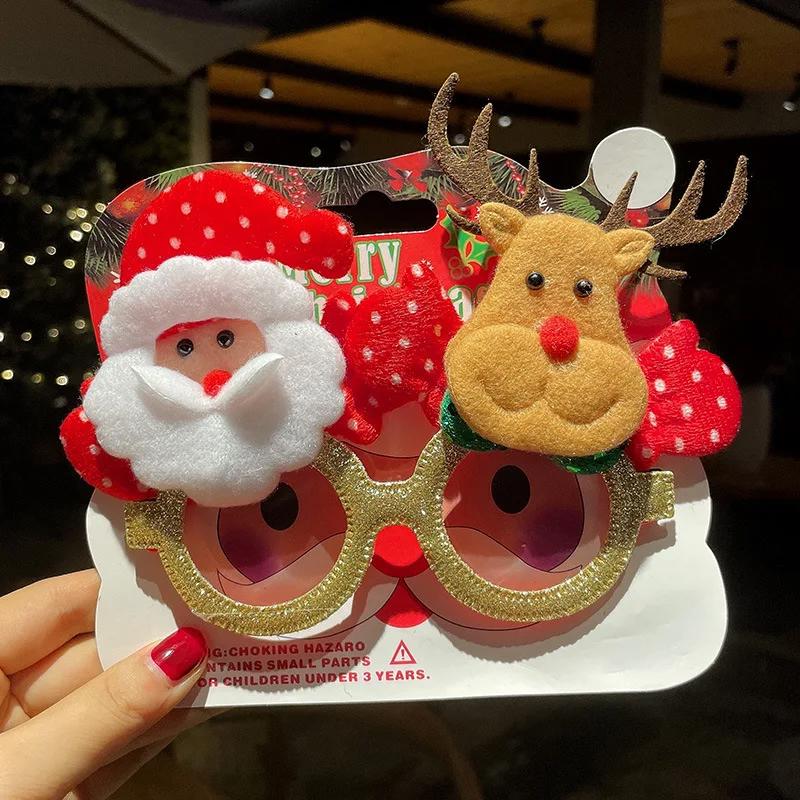 Christmas Glasses Frame Santa Claus Xmas Tree Elk Merry Christmas Glasses Photo Prop Christmas Decorations New Year Navidad Gift
