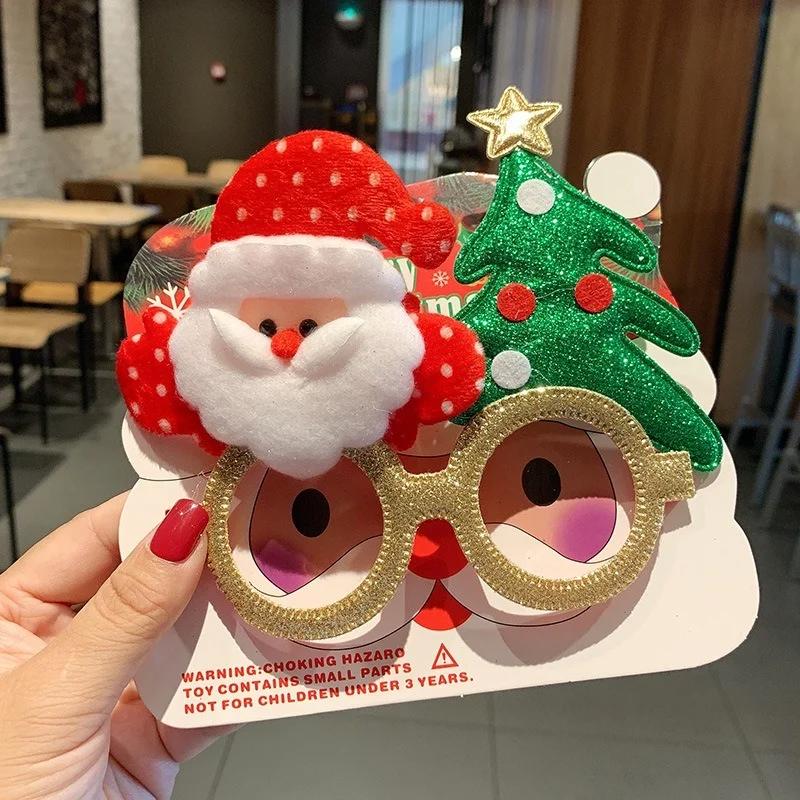 Christmas Glasses Frame Santa Claus Xmas Tree Elk Merry Christmas Glasses Photo Prop Christmas Decorations New Year Navidad Gift