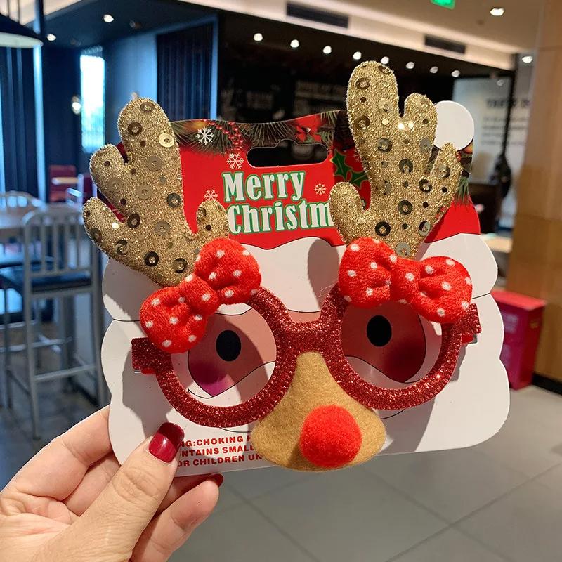 Christmas Glasses Frame Santa Claus Xmas Tree Elk Merry Christmas Glasses Photo Prop Christmas Decorations New Year Navidad Gift