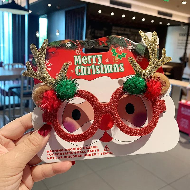 Christmas Glasses Frame Santa Claus Xmas Tree Elk Merry Christmas Glasses Photo Prop Christmas Decorations New Year Navidad Gift