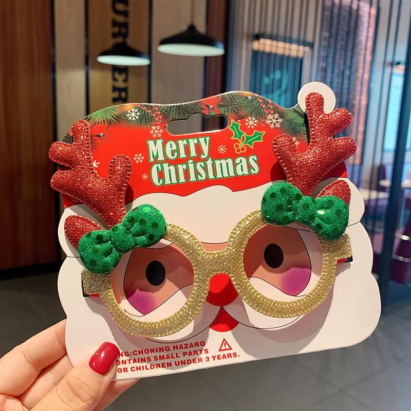 Christmas Glasses Frame Santa Claus Xmas Tree Elk Merry Christmas Glasses Photo Prop Christmas Decorations New Year Navidad Gift