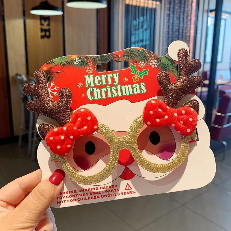Christmas Glasses Frame Santa Claus Xmas Tree Elk Merry Christmas Glasses Photo Prop Christmas Decorations New Year Navidad Gift