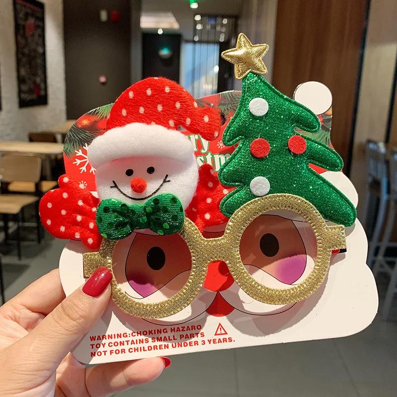 Christmas Glasses Frame Santa Claus Xmas Tree Elk Merry Christmas Glasses Photo Prop Christmas Decorations New Year Navidad Gift