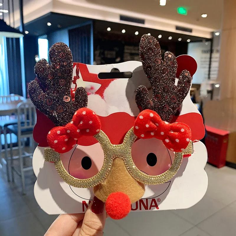 Christmas Glasses Frame Santa Claus Xmas Tree Elk Merry Christmas Glasses Photo Prop Christmas Decorations New Year Navidad Gift