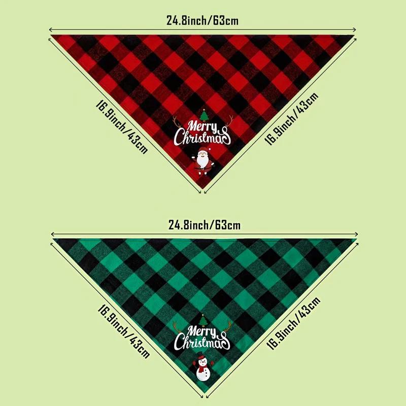 Christmas Pet Triangle Scarf Printed Merry Christmas Santa Claus Snowman Dog Drool Bib Holiday Decoration Gifts Pet Supplies