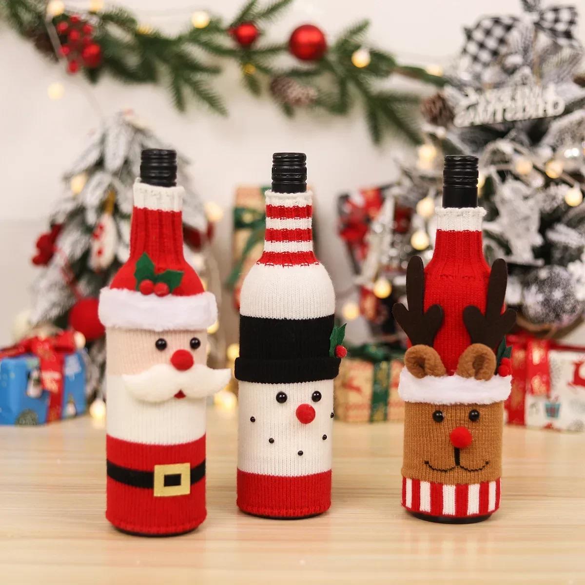 Christmas Red Wine Bottle Cover Merry Christmas Decorations for Home 2023 Christmas Ornament 2024 New Year Xmas Navidad Gifts, Product sellpoints