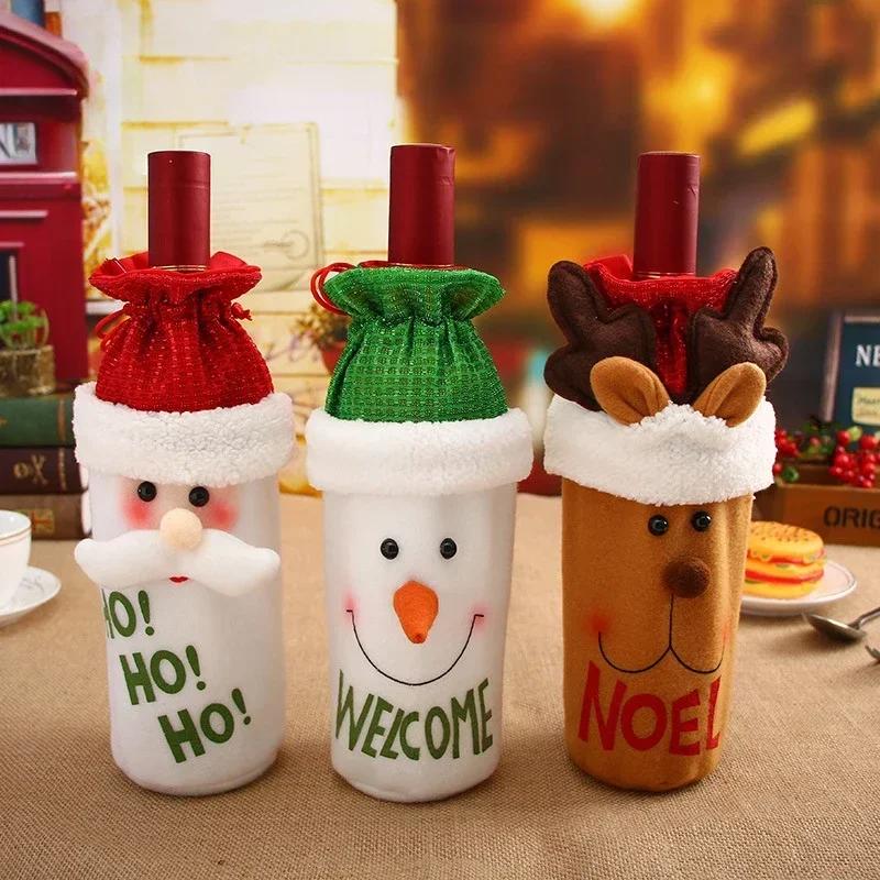 Christmas Red Wine Bottle Cover Merry Christmas Decorations for Home 2023 Christmas Ornament 2024 New Year Xmas Navidad Gifts, Product sellpoints