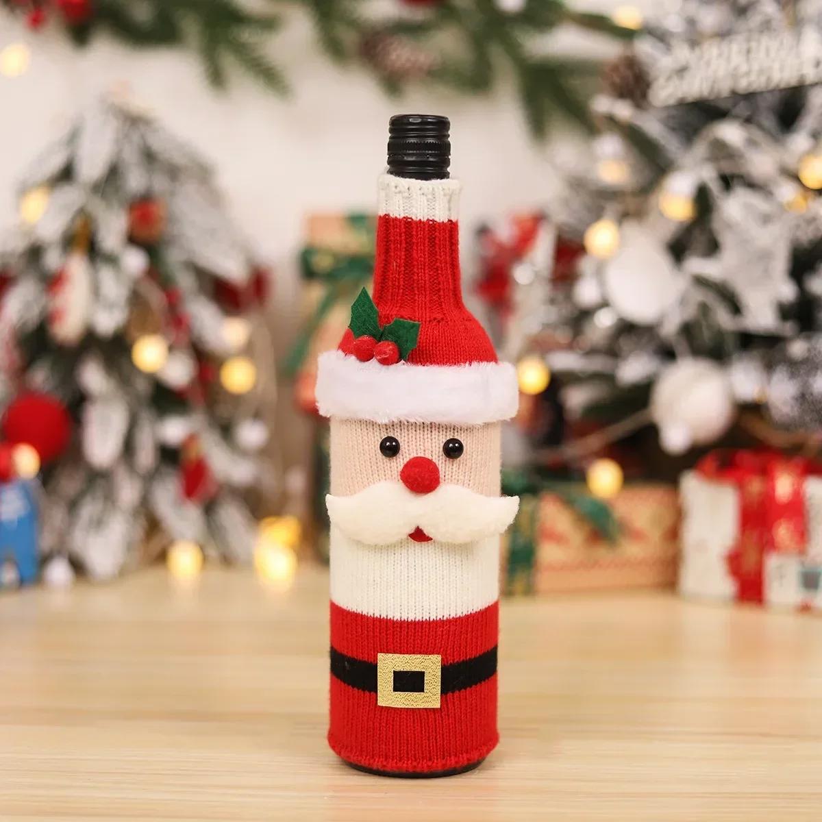 Christmas Red Wine Bottle Cover Merry Christmas Decorations for Home 2023 Christmas Ornament 2024 New Year Xmas Navidad Gifts, Product sellpoints