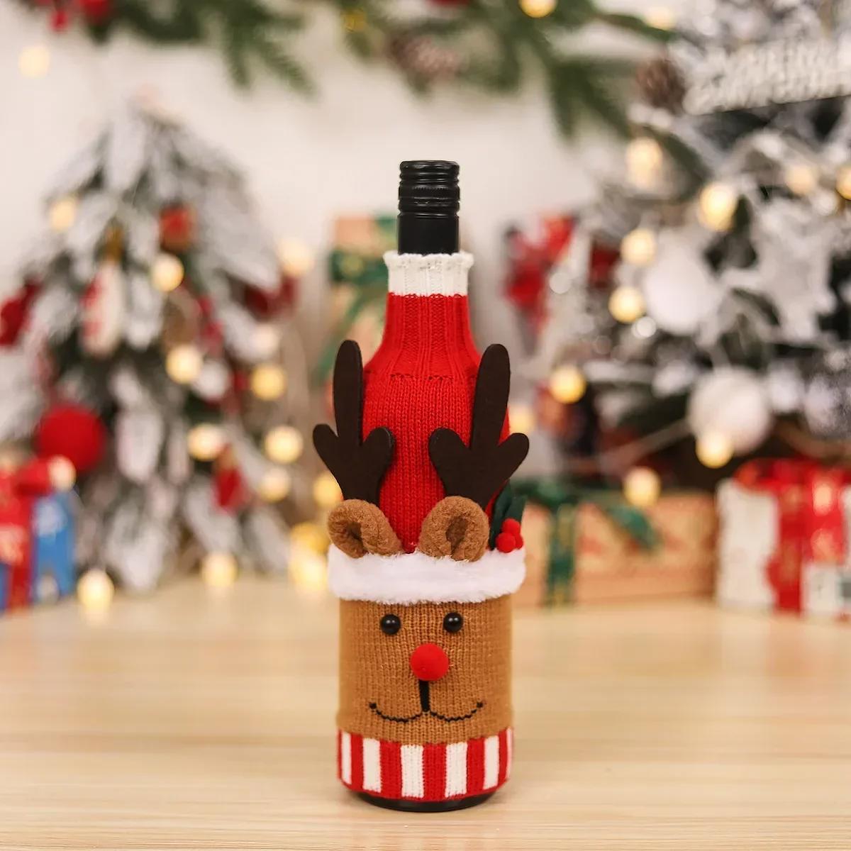 Christmas Red Wine Bottle Cover Merry Christmas Decorations for Home 2023 Christmas Ornament 2024 New Year Xmas Navidad Gifts, Product sellpoints