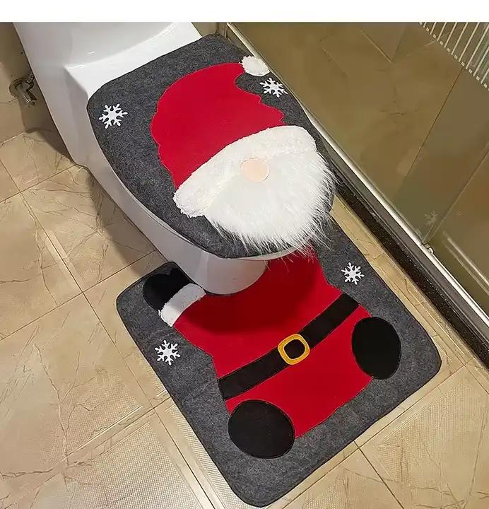 Christmas toilet seat cover santa toilet seat cover for Christmas Decorations Bathroom