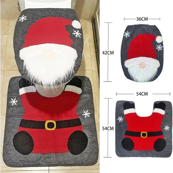 Christmas toilet seat cover santa toilet seat cover for Christmas Decorations Bathroom