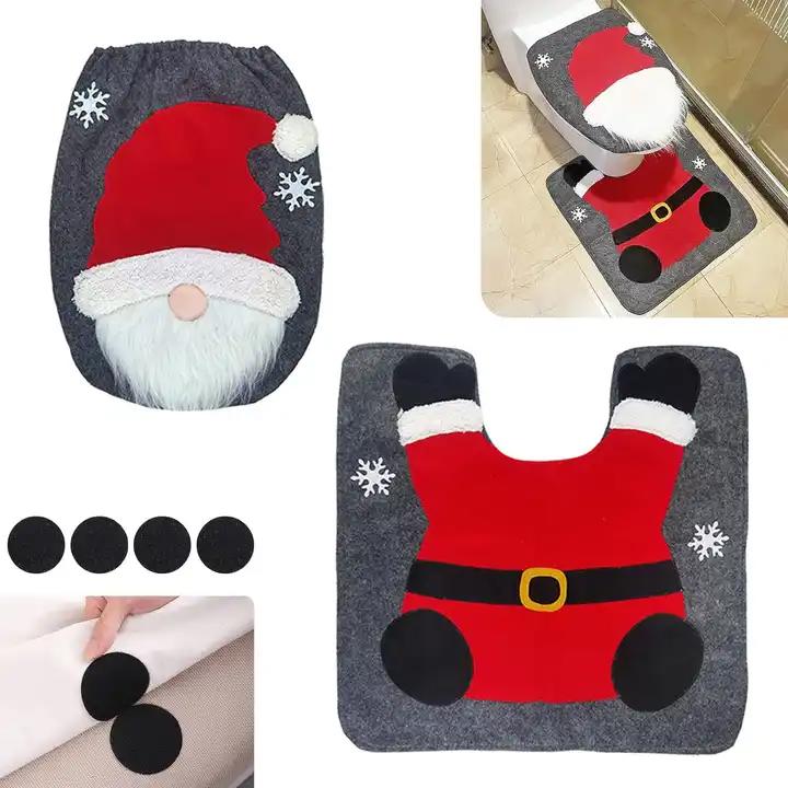 Christmas toilet seat cover santa toilet seat cover for Christmas Decorations Bathroom