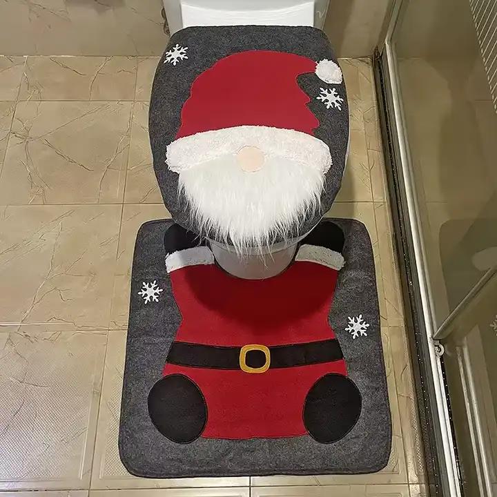 Christmas toilet seat cover santa toilet seat cover for Christmas Decorations Bathroom