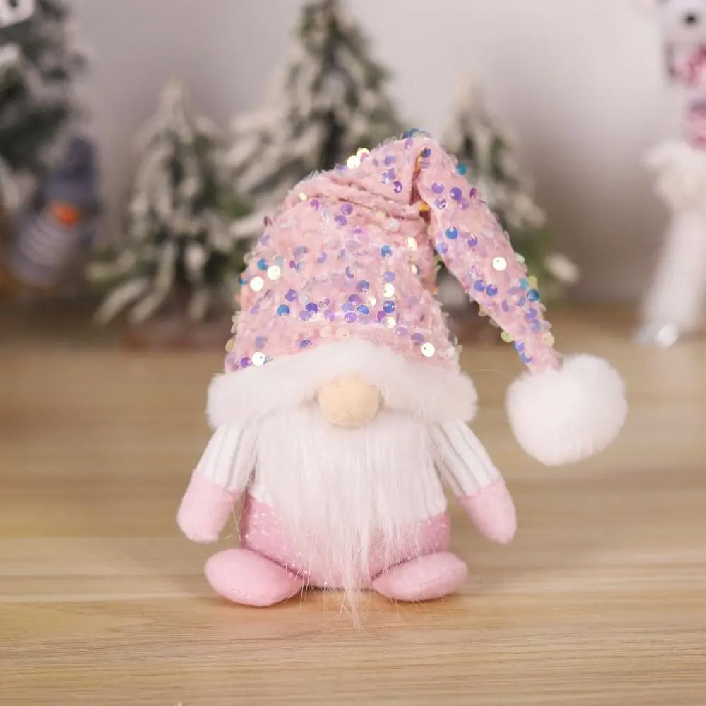 Creative Cartoon Christmas Sequined Gnome Exquisite Small Faceless Doll Cute Dwarf Doll Ornaments New Year