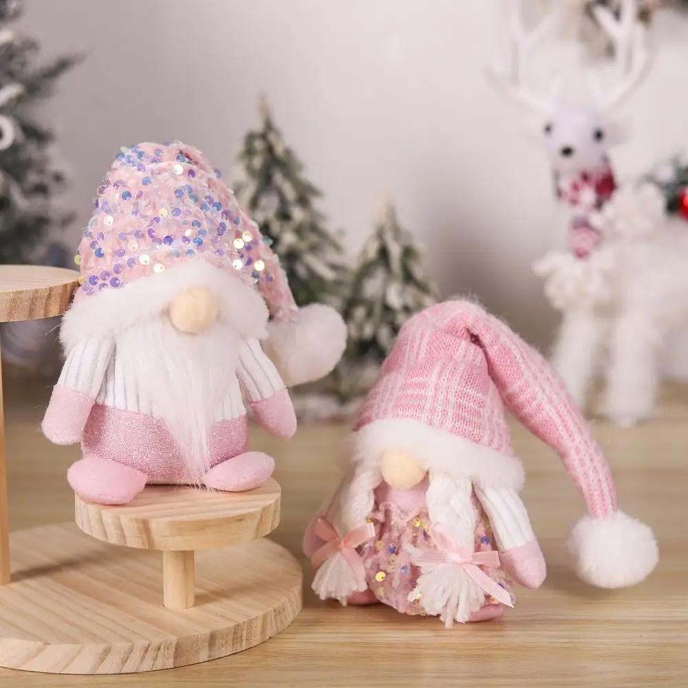 Creative Cartoon Christmas Sequined Gnome Exquisite Small Faceless Doll Cute Dwarf Doll Ornaments New Year